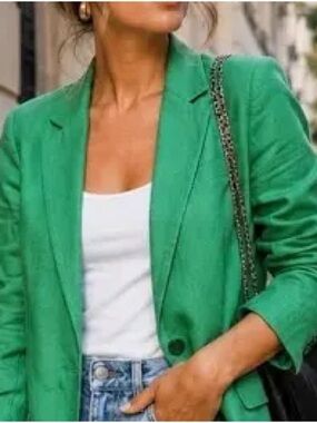 Halston Heritage Emerald Green Tailored Blazer